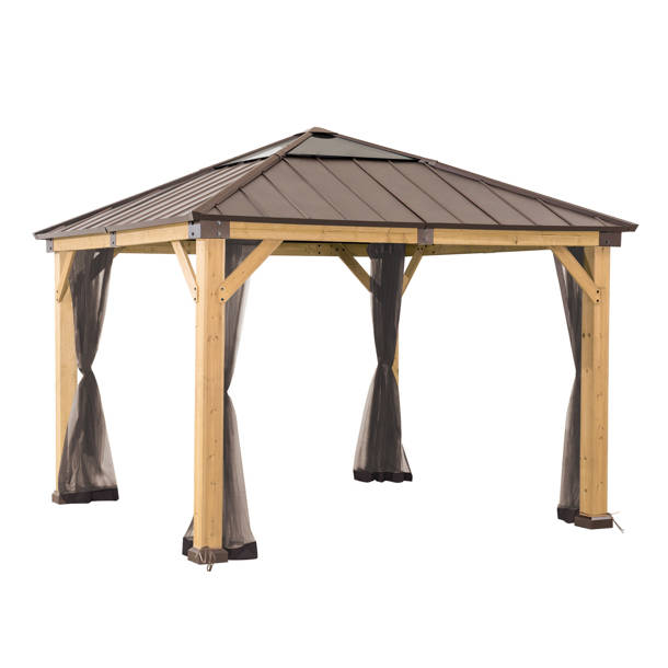 Sunjoy Solid Wood Patio Gazebo & Reviews Wayfair